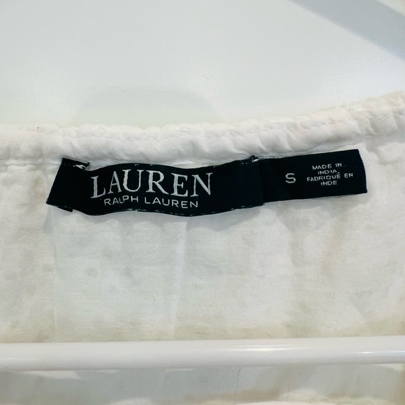 Ralph Lauren White Eyelet Tie-Neck Peasant Tunic - Picture 2 of 4